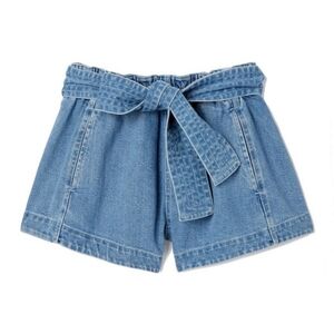 Apiece Apart Light Blue Denim Jean Runner Shorts Size 6 Elastic Waistband